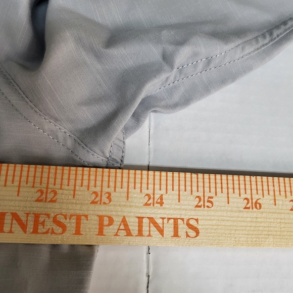 Calvin Klein Mens Large Dress Shirt Long Sleeve Button Down Gray Roll up Sleeve - Picture 8 of 11